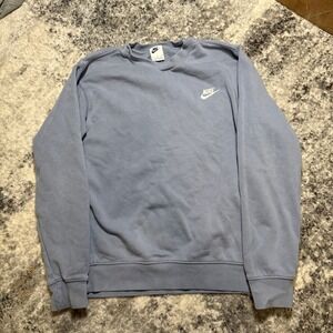 Nike Sportswear Club Fleece Crewneck Sweatshirt Mens Medium Blue BV2662-491